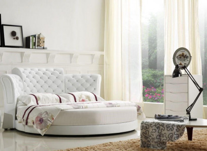 Round bed round design beds leather double luxury hotel frame sleep room